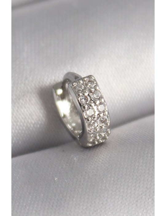 316L Çelik Gümüş Renk Zirkon Taşlı Tragus Piercing - TJ-PR1305