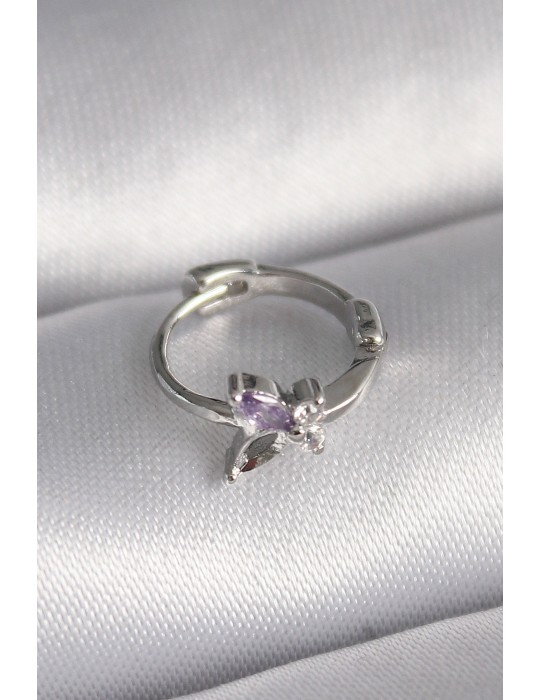 316L Çelik Gümüş Renk Zirkon Taşlı Model Tragus Piercing - TJ-PR1329