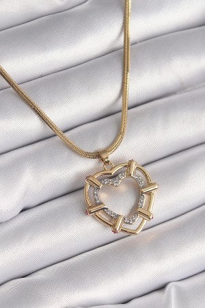 316L Çelik Gold Renk İtalyan Zincir Mix Renk Zirkon Taşlı Kalp Model Kadın Kolye - TJ-BKO9601 316L Çelik Gold Renk İtalyan Zincir Mix Renk Zirkon Taşlı Kalp Model Kadın Kolye - TJ-BKO9601