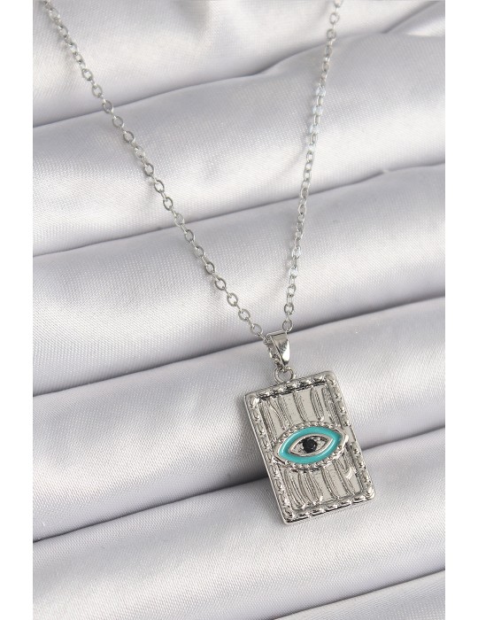 316L Çelik Gümüş Renk Zirkon Taşlı Göz İşleme Detaylı Plaka Model Kadın Küpe - TJ-BKO9616