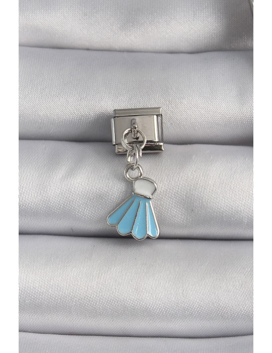 316L Çelik Gümüş Renk Mavi Renk Sallantı Elbise Model Nomination Charm - TJ-BC1101