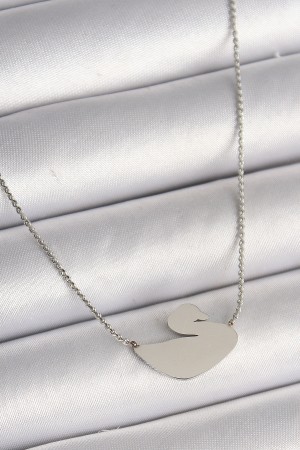 316L Çelik Gümüş Renk Zincir Kuğu Model Kadın Kolye - TJ-BKO9872