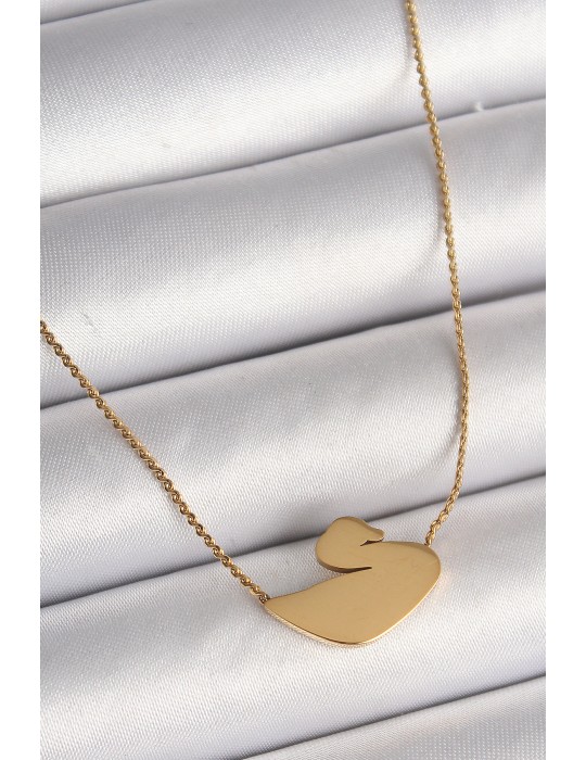 316L Çelik Gold Renk Zincir Kuğu Model Kadın Kolye - TJ-BKO9873