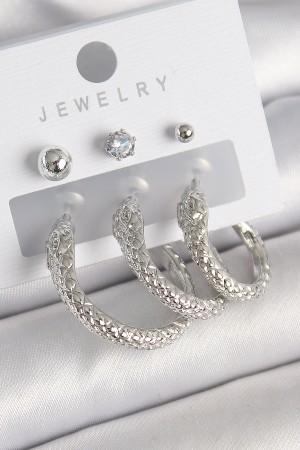 Pirinç Gold Renk Zirkon Taş Detaylı Halka Yılan Model Kadın Küpe Seti - TJ-BKP10309 Pirinç Gold Renk Zirkon Taş Detaylı Halka Yılan Model Kadın Küpe Seti - TJ-BKP10309