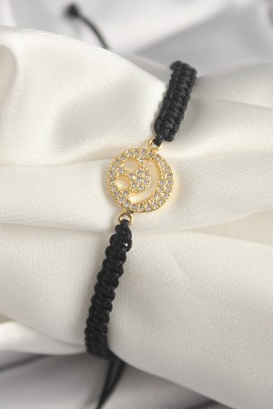 Pirinç Gold Renk Zirkon Taşlı Taç Figür Asansörlü Makrome Model Kadın Bileklik - TJ-BB6797 Pirinç Gold Renk Zirkon Taşlı Taç Figür Asansörlü Makrome Model Kadın Bileklik - TJ-BB6797