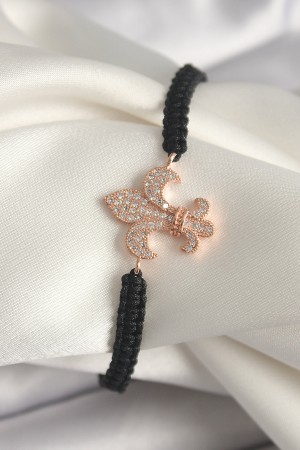 Pirinç Rose Renk Zirkon Taşlı Zambak Model Asansörlü Makrome Model Kadın Bileklik - TJ-BB6802 Pirinç Rose Renk Zirkon Taşlı Zambak Model Asansörlü Makrome Model Kadın Bileklik - TJ-BB6802