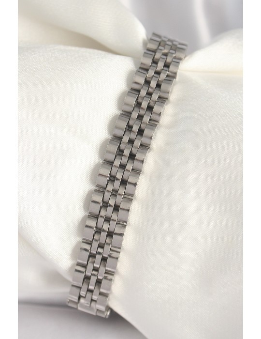 316L Çelik Gümüş Renk Zincir Model Erkek Bileklik - TJ-EB3721