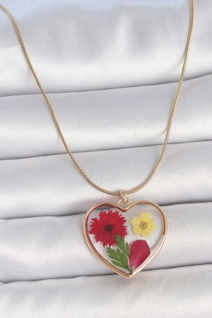 316L Çelik Gold Renk Zincir Epokis Kalp Doğal Çiçek Model Kadın Kolye - TJ-BKO10068 316L Çelik Gold Renk Zincir Epokis Kalp Doğal Çiçek Model Kadın Kolye - TJ-BKO10068