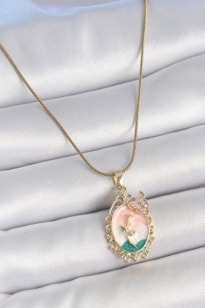 316L Çelik Gold Renk Zincir Mix Renk Çiçek İşlemeli Zirkon Taş Detaylı Portre Model Kadın Kolye - TJ-BKO10182 316L Çelik Gold Renk Zincir Mix Renk Çiçek İşlemeli Zirkon Taş Detaylı Portre Model Kadın Kolye - TJ-BKO10182