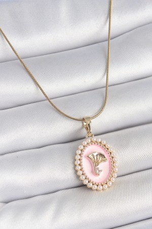 316L Çelik Gold Renk Zincir Pembe Mineli İncli Zirkon Taşlı Çiçek İşlemeli Portre Model Kadın Kolye - TJ-BKO10194 316L Çelik Gold Renk Zincir Pembe Mineli İncli Zirkon Taşlı Çiçek İşlemeli Portre Model Kadın Kolye - TJ-BKO10194