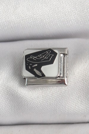 316L Çelik Gümüş Renk Beyaz Siyah Uçak İşlemeli Portre Model Nomination Charm - TJ-BC1395 316L Çelik Gümüş Renk Beyaz Siyah Uçak İşlemeli Portre Model Nomination Charm - TJ-BC1395