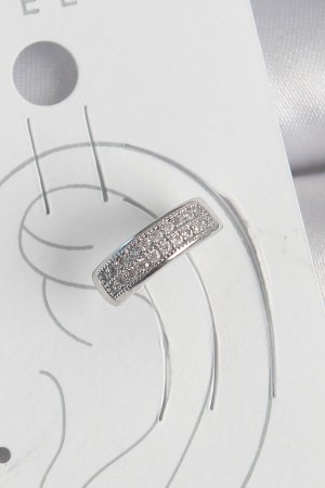 Pirinç Gümüş Renk Zirkon Taşlı Kıkırdak Model Kadın Küpe - TJ-BKP10552 Pirinç Gümüş Renk Zirkon Taşlı Kıkırdak Model Kadın Küpe - TJ-BKP10552