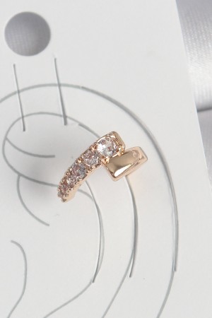 Pirinç Gold Renk Zirkon Taşlı Kadın Kıkırdak Küpe - TJ-BKP10574