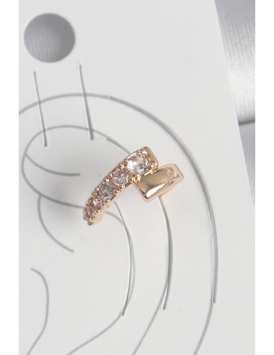 Pirinç Gold Renk Zirkon Taşlı Kadın Kıkırdak Küpe - TJ-BKP10574