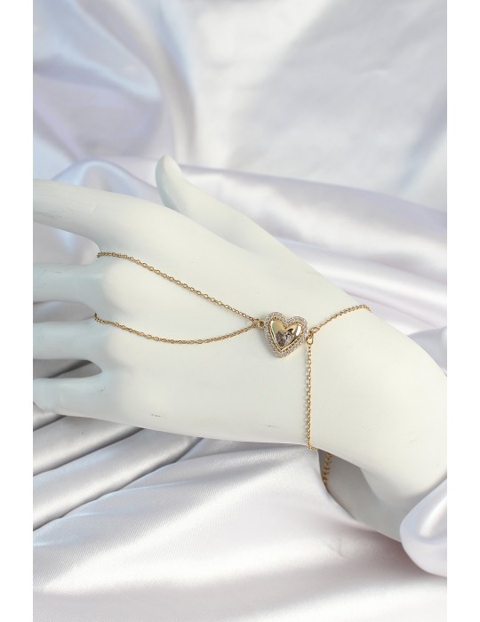 316L Çelik Zincirli Gold Renk Kalp Figürlü Şahmeran - TJ-SN660