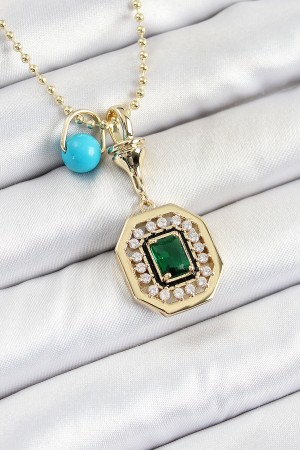 Gold Renk Pirinç Zirkon Taşlı Kadın Serenay Kolyesi - TJ-BKO10304 Gold Renk Pirinç Zirkon Taşlı Kadın Serenay Kolyesi - TJ-BKO10304