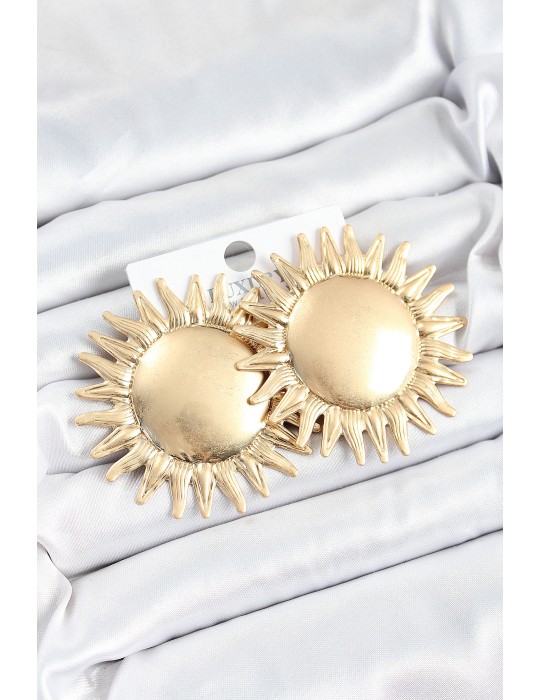 Pirinç Güneş Model Gold Renk Kadın Küpe - TJ-BKP10749