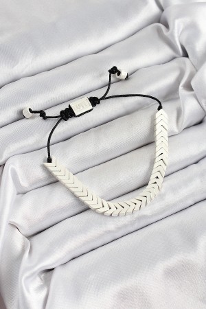 Pirinç Asansörlü Beyaz Juju Kadın Bileklik - TJ-BB7188