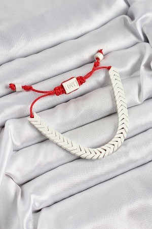 Pirinç Asansörlü Beyaz Juju Kadın Bileklik - TJ-BB7189