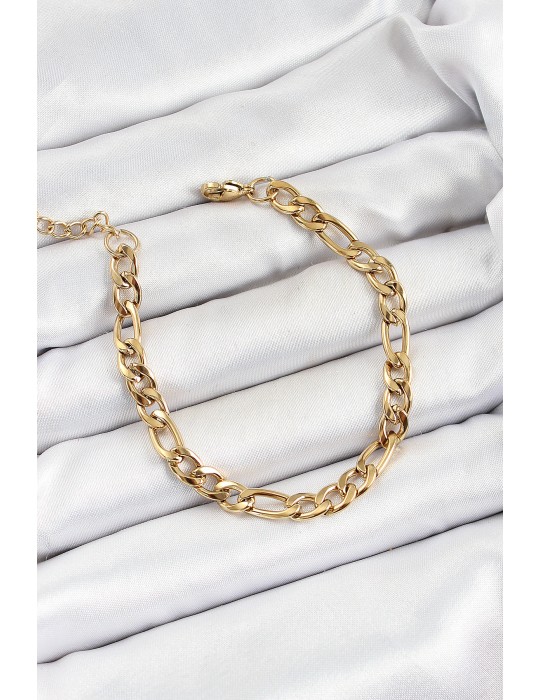 316L Çelik Gold Renk Zincir Erkek Bileklik - TJ-EB3734