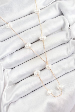 316L Çelik İncili Kalp Figürlü Y Model Gold Renk Kadın Kolye - TJ-BKO10335 316L Çelik İncili Kalp Figürlü Y Model Gold Renk Kadın Kolye - TJ-BKO10335