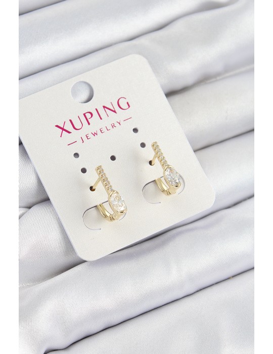 Xuping Zirkon Taşlı I Model Gold Renk Kadın Küpe - TJ-BKP10842