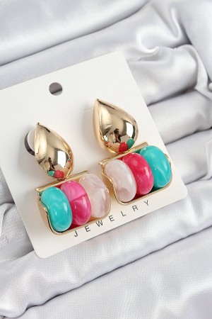 Pirinç Karışık Renk Vintage Model Kadın Küpe - TJ-BKP10863 Pirinç Karışık Renk Vintage Model Kadın Küpe - TJ-BKP10863