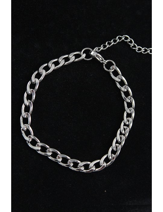 316L Çelik Kalın Klasik Model Gümüş Renk Erkek Bileklik - TJ-EB3741