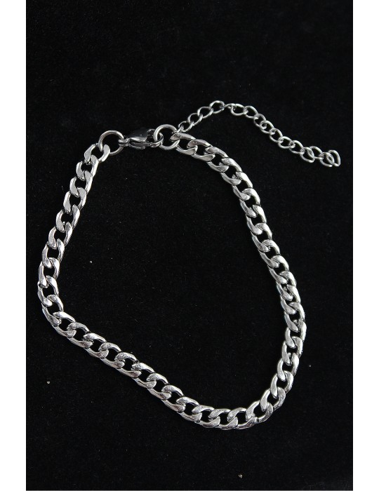 316L Çelik Klasik Model Gümüş Renk Erkek Bileklik - TJ-EB3747