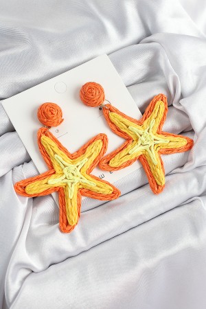 Pirinç Turuncu Deniz Yıldızı Model Gold Renk Kadın Hasır Küpe - TJ-BKP10898 Pirinç Turuncu Deniz Yıldızı Model Gold Renk Kadın Hasır Küpe - TJ-BKP10898