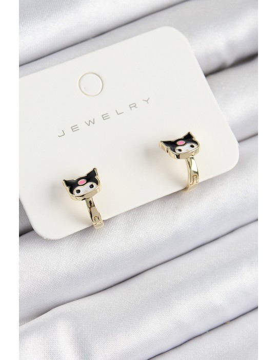 Pirinç Kuromi Model Gold Renk Çocuk Küpe - TJ-BKP10904