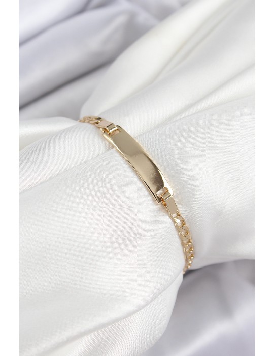 Pirinç Dikdörtgen Model Gold Renk Xuping Bebek Künyesi - TJ-BB7434