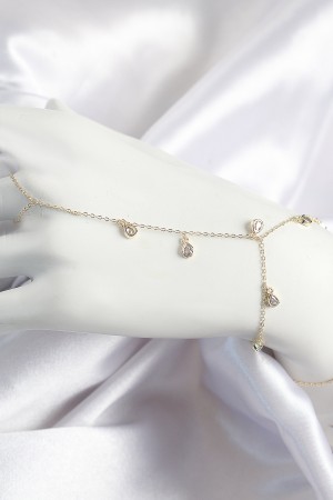 Pirinç Zirkon Taşlı Sallantılı Damla Model Gold Renk Kadın Şahmeran - TJ-SN703 Pirinç Zirkon Taşlı Sallantılı Damla Model Gold Renk Kadın Şahmeran - TJ-SN703