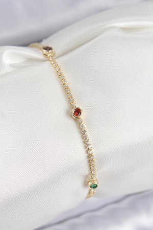 Pirinç Zirkon Taşlı Asorti Model Gold Renk Kadın Bilekilk - TJ-BB7664 Pirinç Zirkon Taşlı Asorti Model Gold Renk Kadın Bilekilk - TJ-BB7664