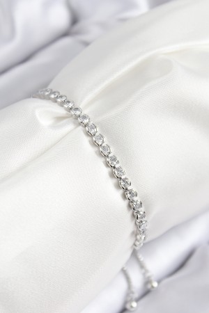 Pirinç Zirkon Taşlı Sıralı Model Gümüş Renk Asansörlü Kadın Bileklik - TJ-BB7726 Pirinç Zirkon Taşlı Sıralı Model Gümüş Renk Asansörlü Kadın Bileklik - TJ-BB7726