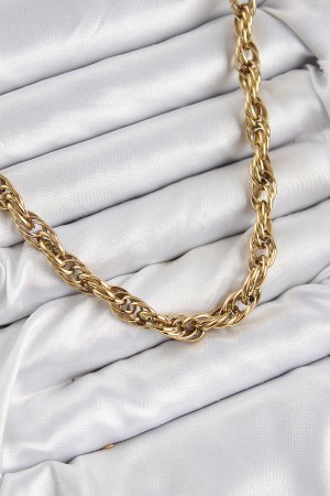 316L Çelik Halat Model Gold Renk Kadın Kolye - TJ-BKO10481 316L Çelik Halat Model Gold Renk Kadın Kolye - TJ-BKO10481