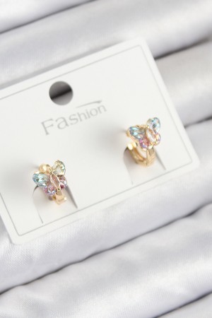 Pirinç Zirkon Taşlı Model Gold Renk Çocuk Küpe - TJ-BKP11194