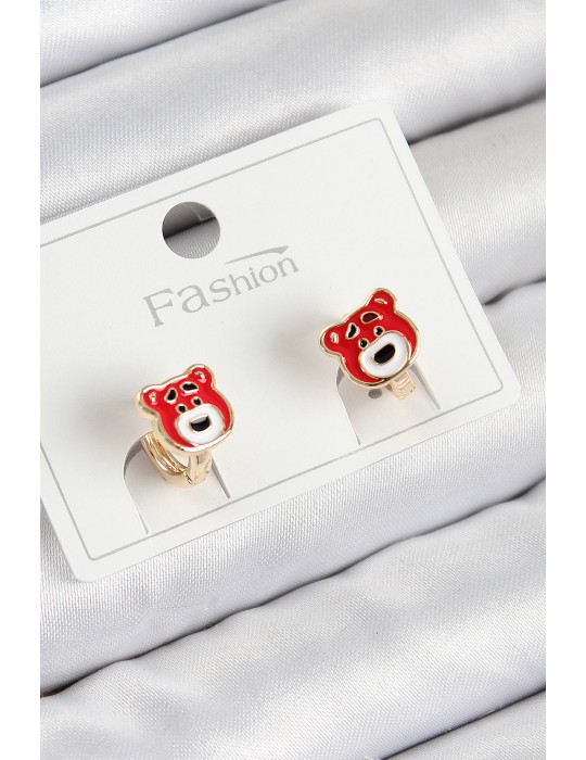 Pirinç Ayıcık Model Gold Renk Çocuk Küpe - TJ-BKP11198