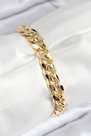 VIP Pirinç Zirkon Taşlı Klasik Zincir Model Gold Renk Kadın Bileklik - TJ-BB7766 VIP Pirinç Zirkon Taşlı Klasik Zincir Model Gold Renk Kadın Bileklik - TJ-BB7766