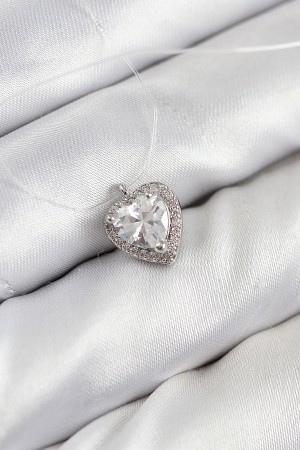 Misineli Kalp Model Gümüş Renk Hayalet Kolye - TJ-BKO10503 Misineli Kalp Model Gümüş Renk Hayalet Kolye - TJ-BKO10503