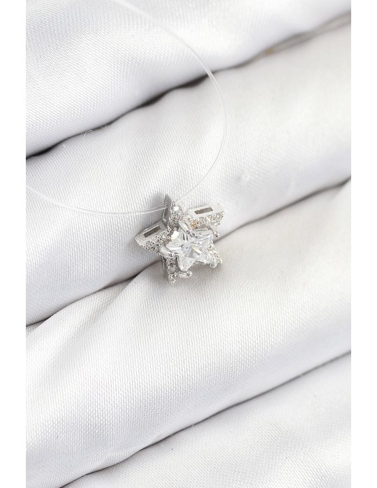 Misineli Yıldız Model Gümüş Renk Hayalet Kolye - TJ-BKO10504