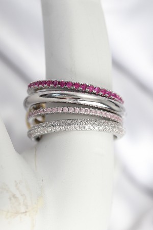 Pirinç Gümüş Renk Zirkon Taşlı 4'Lü Kadın Yüzük - TJ-BYK3828 Pirinç Gümüş Renk Zirkon Taşlı 4'Lü Kadın Yüzük - TJ-BYK3828