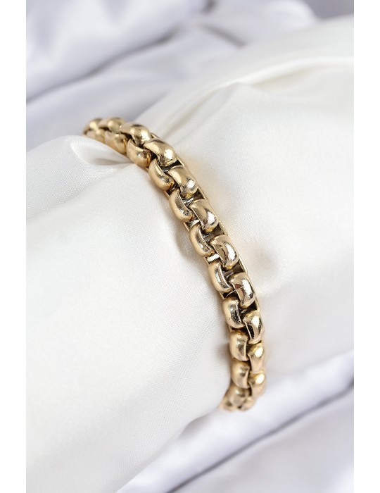316L Çelik Halat Zincir Model Gold Renk Kadın Bileklik - TJ-BB7830