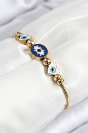 316L Çelik Göz Charm Model Gold Renk Kadın Bileklik - TJ-BB7843 316L Çelik Göz Charm Model Gold Renk Kadın Bileklik - TJ-BB7843