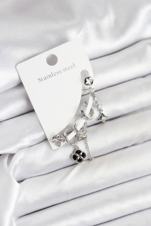 Pirinç Gümüş Renk Kadın Set Küpe - TJ-BKP11218