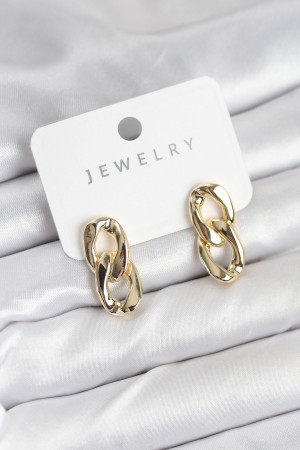 Pirinç Gold Renk Zincir Model Kadın Küpe - TJ-BKP11233 Pirinç Gold Renk Zincir Model Kadın Küpe - TJ-BKP11233