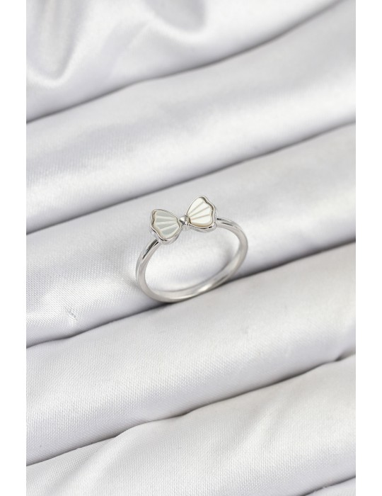 Pirinç Gümüş Renk Fiyonk Model Kadın Yüzük - TJ-BYK3839