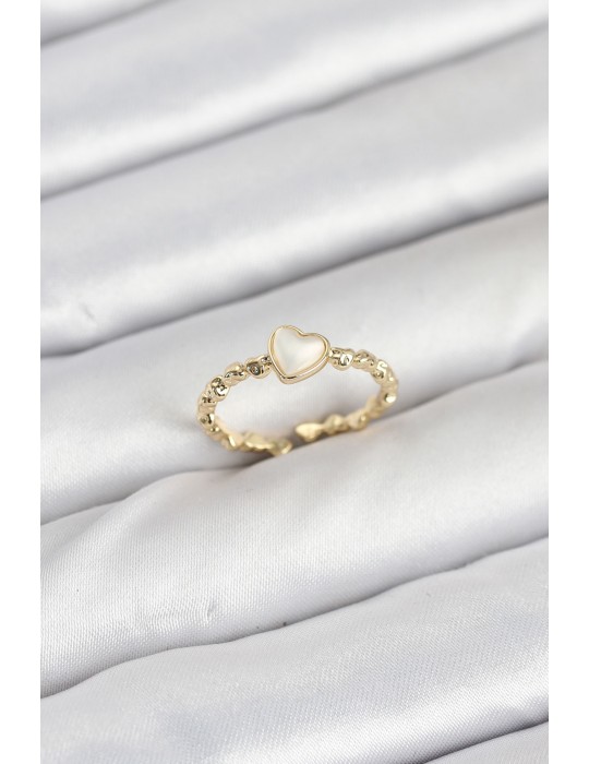 Pirinç Gold Renk Kalpli Model Kadın Yüzük - TJ-BYK3874