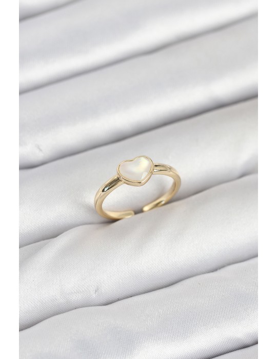 Pirinç Gold Renk Kalpli Kadın Yüzük - TJ-BYK3880