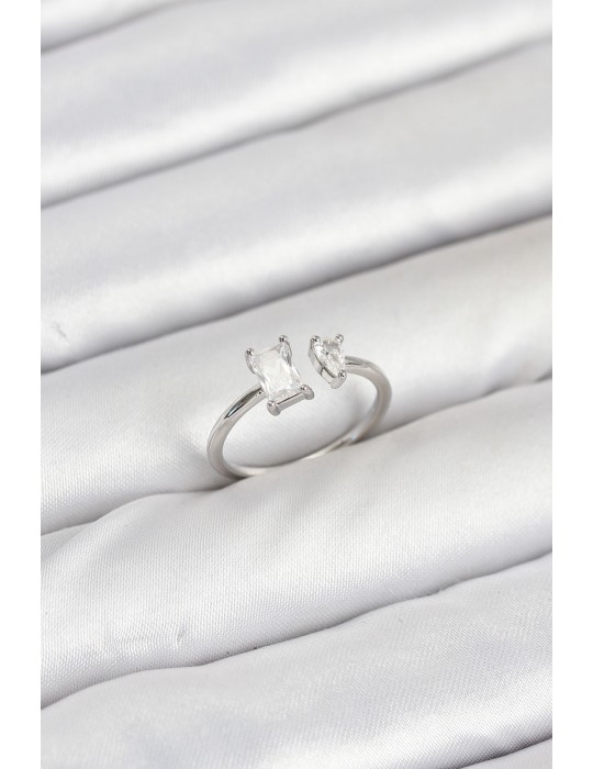 Pirinç Gold Renk Zirkon Taşlı Kadın Yüzük - TJ-BYK3883